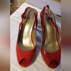 Red wedge sandals  Franco Santo 8 1/2 M